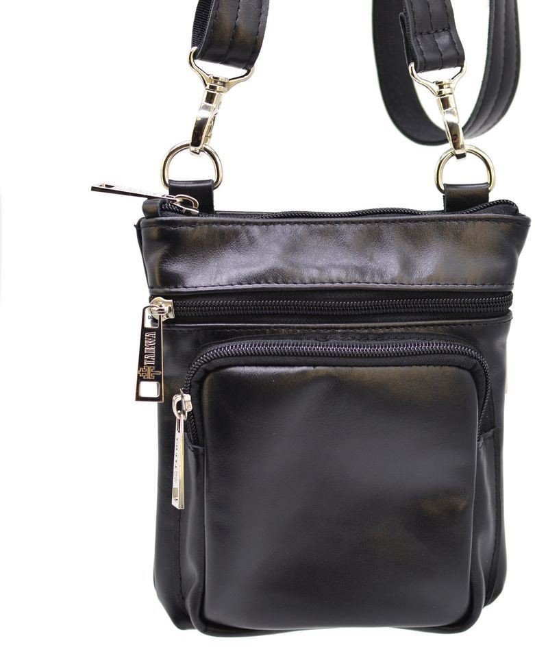Маленькая мужская сумка из натуральной кожи с плечевым ремнем TARWA (19657)