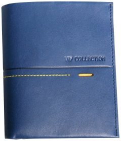 Чоловічий шкіряний гаманець Beverly Hills без застібки Vip Collection 102592 (синій)
