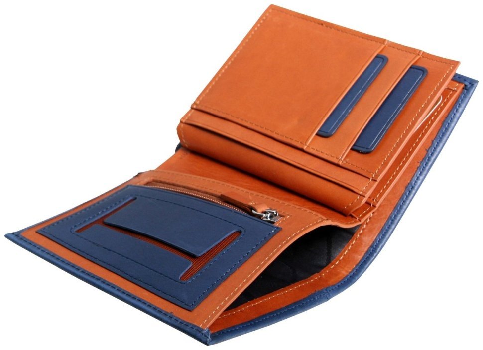 Чоловічий шкіряний гаманець Beverly Hills без застібки Vip Collection 102592 (синій) фото №5 Чоловічий шкіряний гаманець Beverly Hills без застібки Vip Collection 102592 (синій) modnotak фото №5
