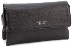 Мужская барсетка черного цвета из натуральной кожи KARYA (0817-45)