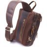 Чоловіча сумка-рюкзак коричневого кольору з вінтажної шкіри Vintage (2421303) - 2