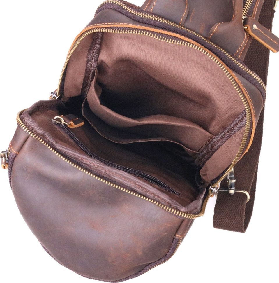 Мужская сумка-рюкзак коричневого цвета из винтажной кожи Vintage (2421303)
