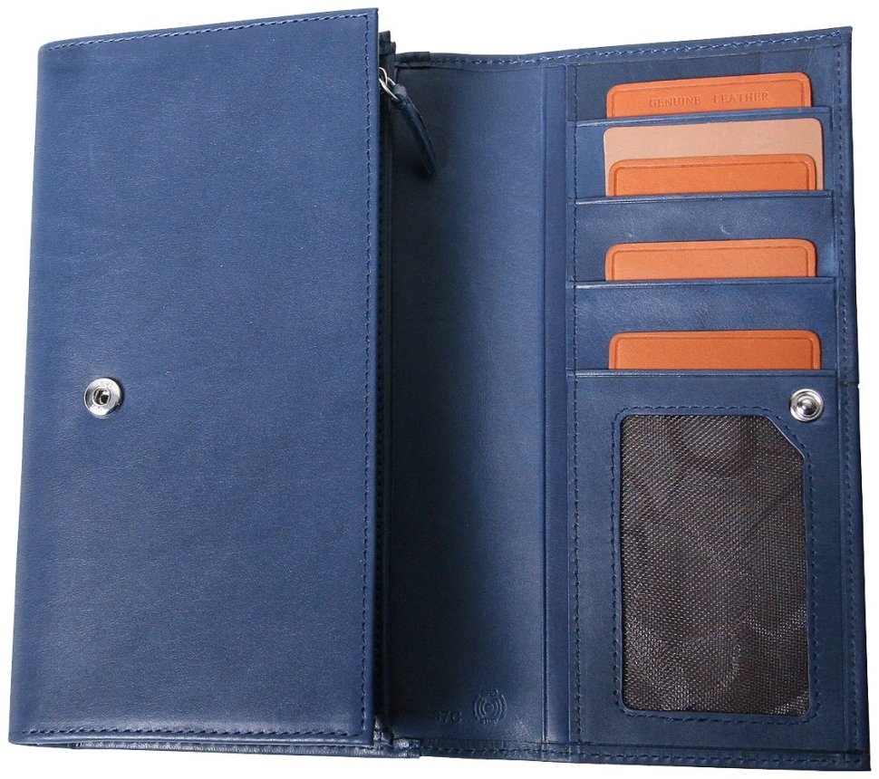 Жіночий гаманець Beverly Hills синього кольору з натуральної шкіри Vip Collection 102692 фото №6 Жіночий гаманець Beverly Hills синього кольору з натуральної шкіри Vip Collection 102692 modnotak фото №6