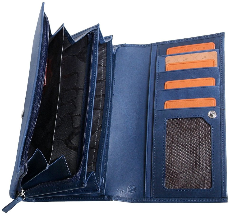 Жіночий гаманець Beverly Hills синього кольору з натуральної шкіри Vip Collection 102692 фото №7 Жіночий гаманець Beverly Hills синього кольору з натуральної шкіри Vip Collection 102692 modnotak фото №7