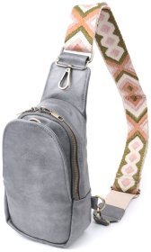 Современная женская сумка через плечо из экокожи Vintage 22792 Серая