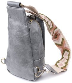 Современная женская сумка через плечо из экокожи Vintage 22792 Серая