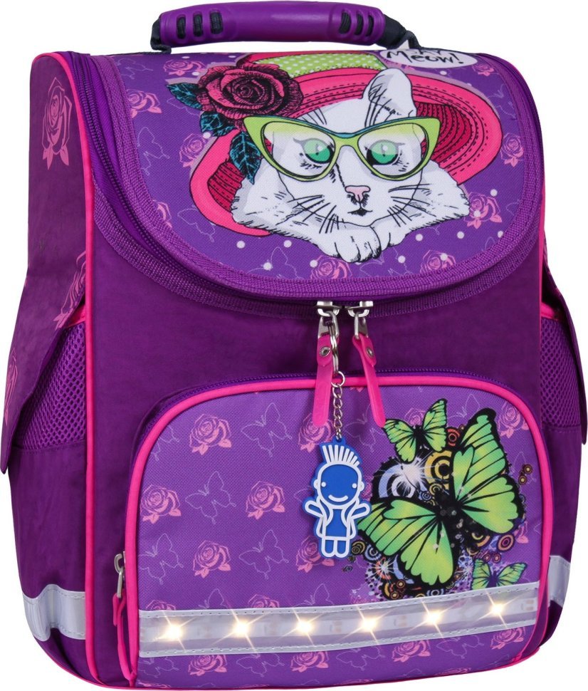 Фиолетовый школьный каркасный рюкзак для девочек с принтом Bagland 53292