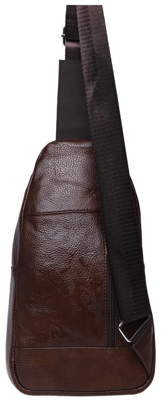 Мужской кожаный слинг коричневого цвета через плечо Borsa Leather 93492 modnotak фото №3