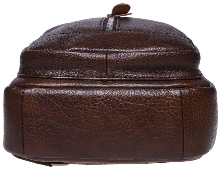Мужской кожаный слинг коричневого цвета через плечо Borsa Leather 93492 modnotak фото №6