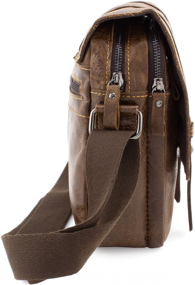 Шкіряна недорога чоловіча сумка вантажного стилю (під старовину) Leather Collection (10365)