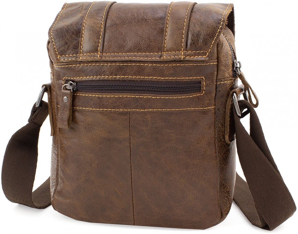 Шкіряна недорога чоловіча сумка вантажного стилю (під старовину) Leather Collection (10365)