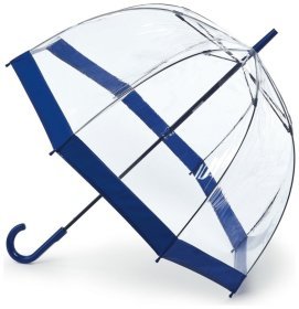 Зонт-трость женский Fulton Birdcage-1 L041 Navy (Механика, прозрачный с синими вставками) 93792