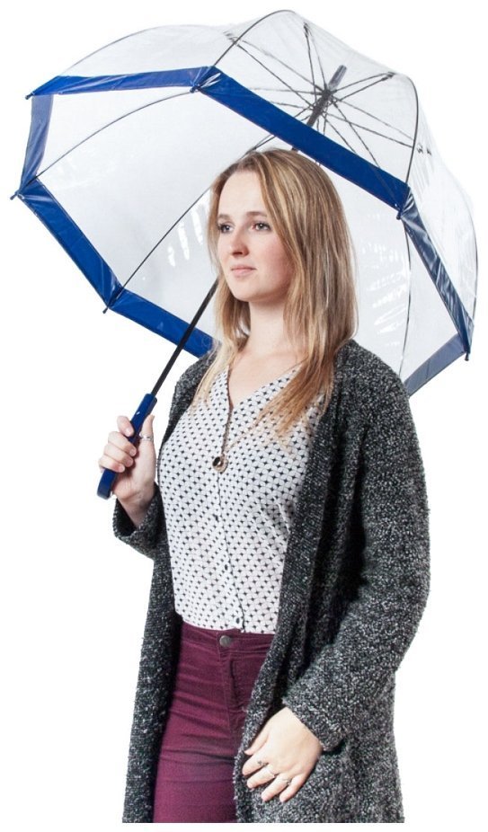 Зонт-трость женский Fulton Birdcage-1 L041 Navy (Механика, прозрачный с синими вставками) 93792 modnotak фото №11