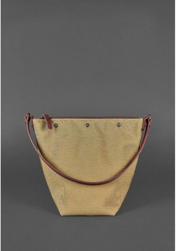 Плетеная женская сумка бордового цвета из высококачественной кожи BlankNote Пазл M (12766)