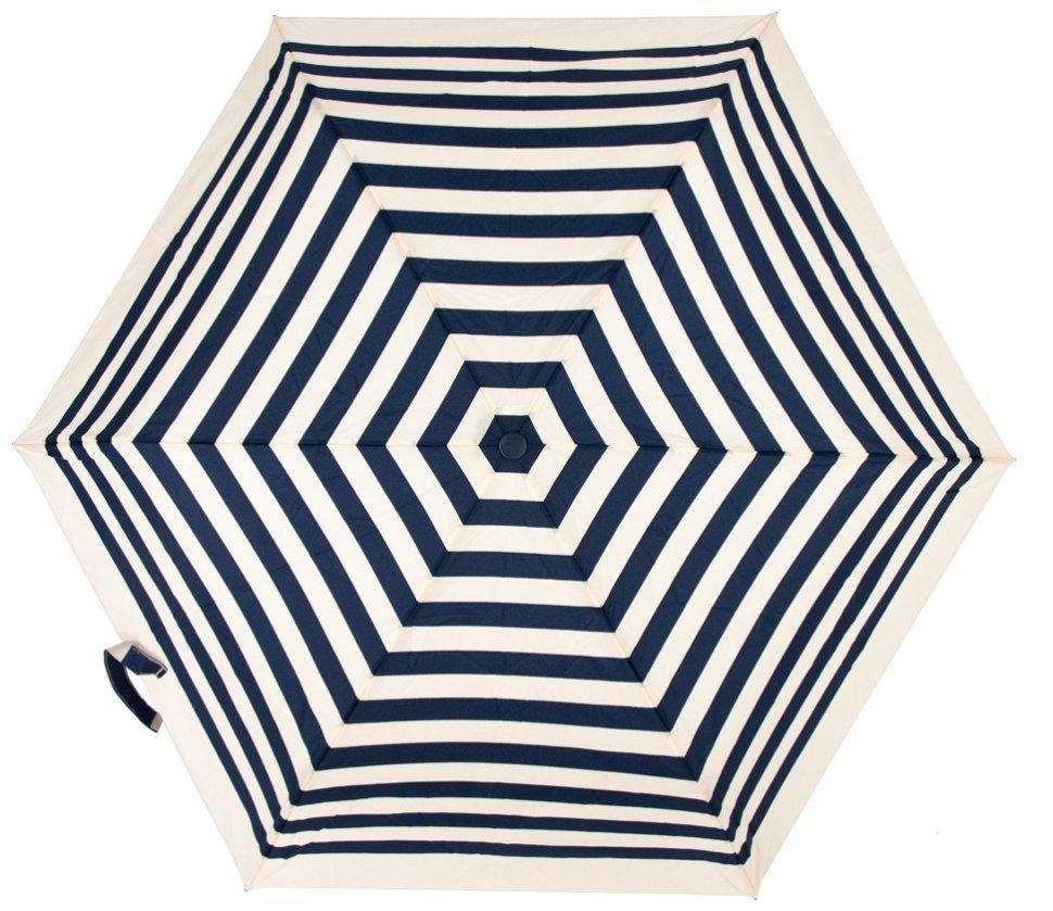 Женский складной зонт Incognito-6 L923 Nautical Stripe (механика, белый с синими полосами) 93992 modnotak фото №2