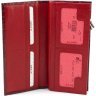 Довгий жіночий гаманець горизонтального формату із червоної шкіри під крокодила KARYA (21001) - 3