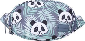 Сіра сумка на пояс із міцного текстилю з пандами Bagland Bella 54092