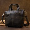 Чорна жіноча сумка на блискавці з натуральної флотар Vintage (20407) - 6
