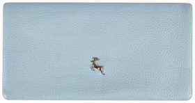 Жіночий гаманець зі шкіри флотар світло-блакитного кольору на кнопці Ashwood J56 94192