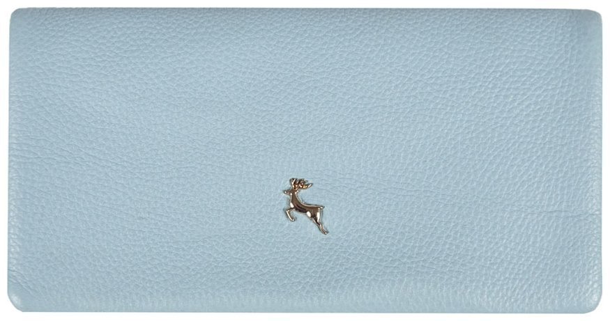 Женский кошелек из кожи флотар светло голубого цвета на кнопке Ashwood J56 94192 modnotak фото №1