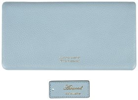 Жіночий гаманець зі шкіри флотар світло-блакитного кольору на кнопці Ashwood J56 94192