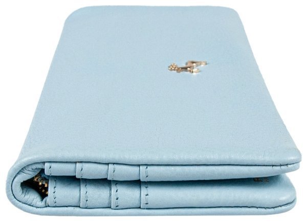 Женский кошелек из кожи флотар светло голубого цвета на кнопке Ashwood J56 94192 modnotak фото №9