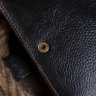 Чорне чоловіче портмоне з фактурної шкіри з рудою строчкою Vintage (14387) - 8