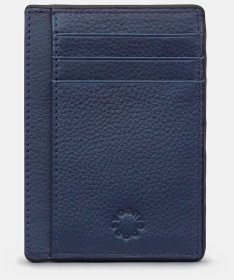 Кардхолдер из натуральной фактурной кожи тёмно-синего цвета Yoshi 94392