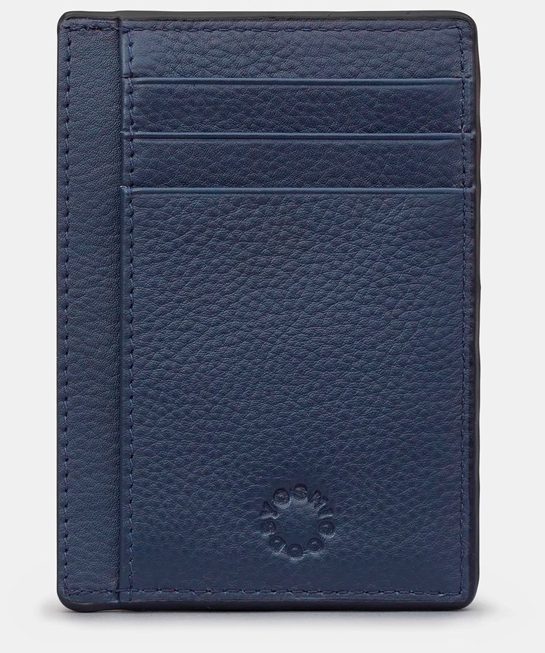 Кардхолдер из натуральной фактурной кожи тёмно-синего цвета Yoshi 94392 modnotak фото №1