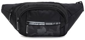 Мужская поясная сумка из прочного текстиля черного цвета Monsen 104492