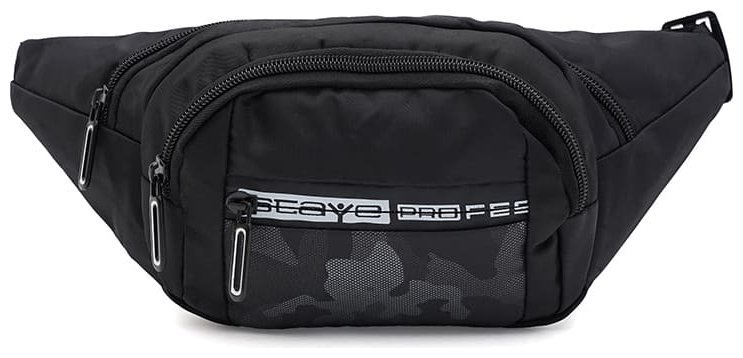 Мужская поясная сумка из прочного текстиля черного цвета Monsen 104492 modnotak фото №1