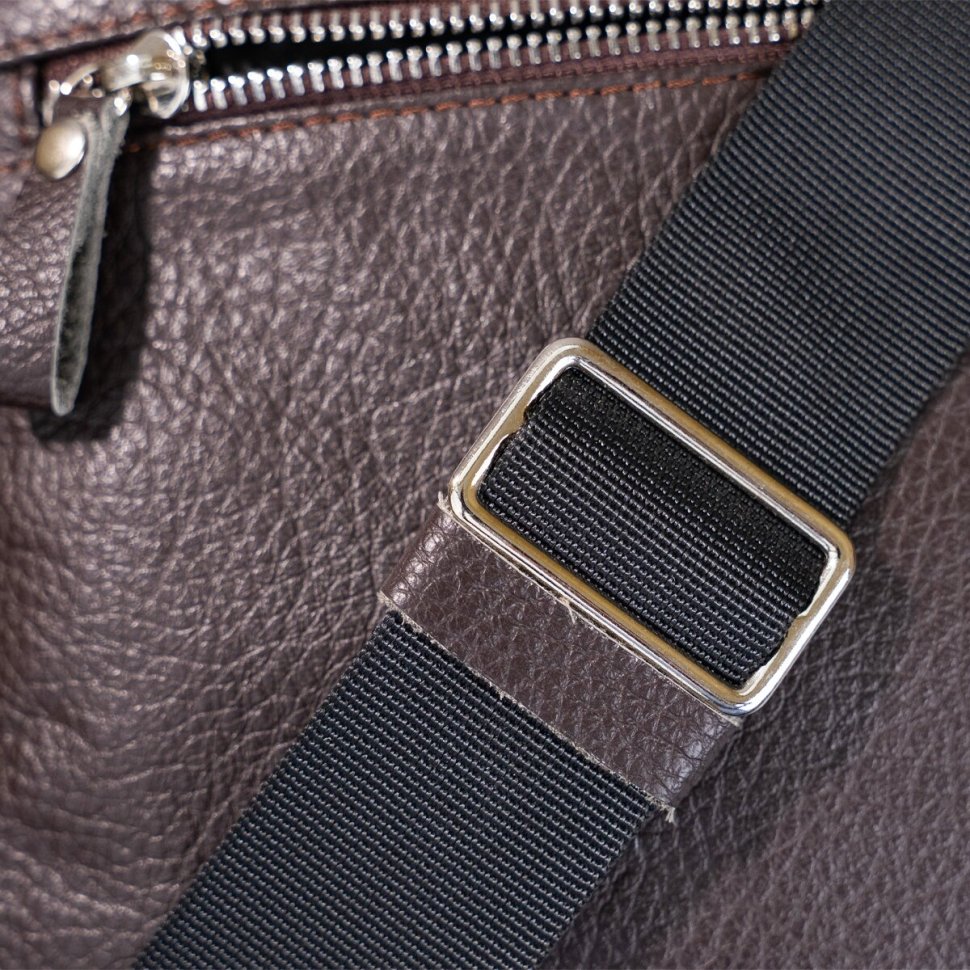 Чоловіча сумка з натуральної шкіри коричневого кольору SHVIGEL (00899)