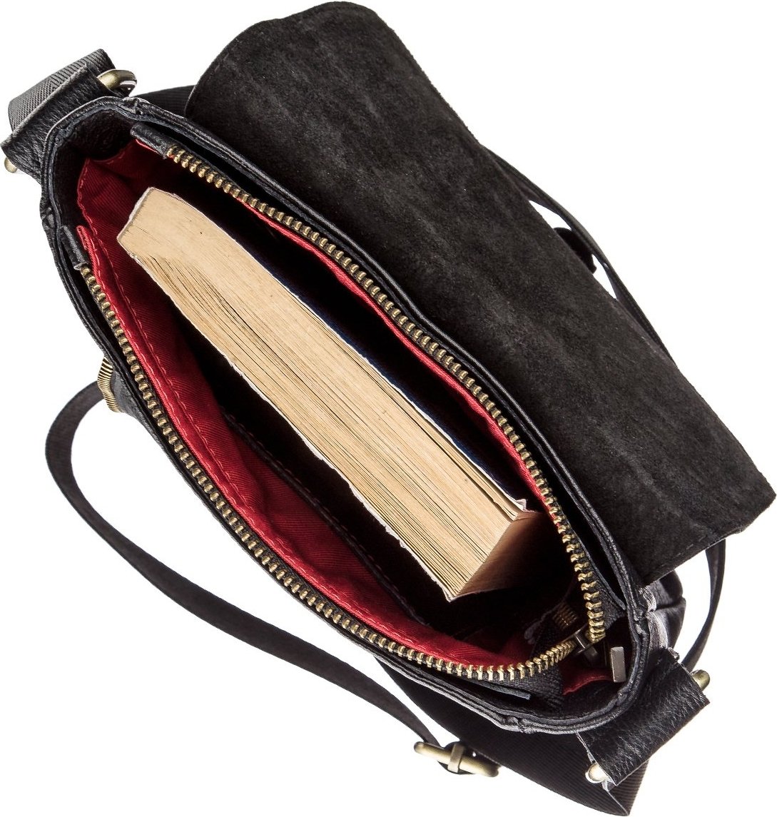 Стильная мужская кожаная сумка небольшого размера на плечо с клапаном SHVIGEL (19100)