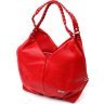 Червона повсякденна жіноча сумка на плече великого розміру зі шкіри флотар KARYA (2420878) - 1