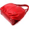 Червона повсякденна жіноча сумка на плече великого розміру зі шкіри флотар KARYA (2420878) - 3