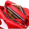 Красная женская повседневная сумка на плечо крупного размера из кожи флотар KARYA (2420878)  - 6
