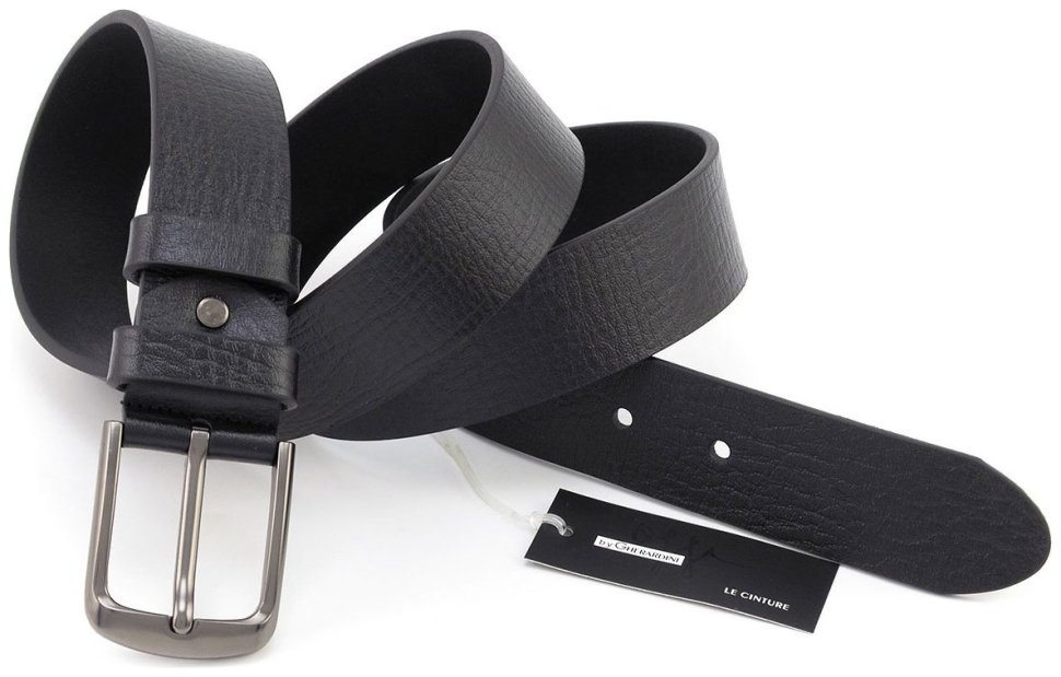 Универсальный мужской кожаный ремень черного цвета Gherardini 40812 (Итальянская кожа) фото №3 Универсальный мужской кожаный ремень черного цвета Gherardini 40812 (Итальянская кожа) modnotak фото №3