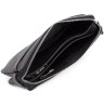 Мужской клатч черного цвета из фактурной кожи Leather Collection (11119) - 5