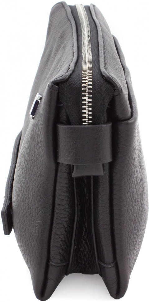 Мужской клатч черного цвета из фактурной кожи Leather Collection (11119)