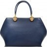 Женская большая сумка синего цвета из фактурной кожи Desisan (19142) - 2