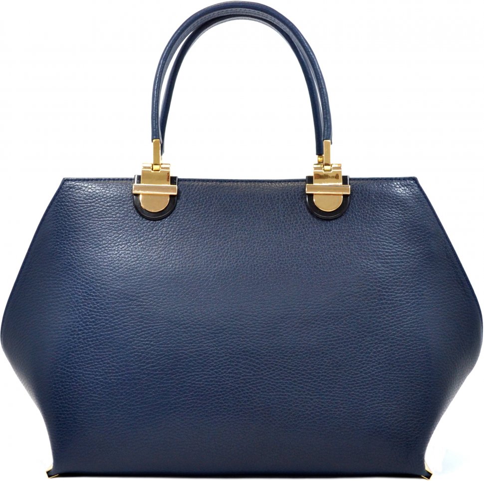 Женская большая сумка синего цвета из фактурной кожи Desisan (19142)