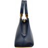 Женская большая сумка синего цвета из фактурной кожи Desisan (19142) - 3
