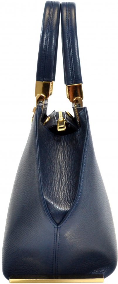 Жіноча велика сумка синього кольору з фактурної шкіри Desisan (19142)