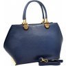 Женская большая сумка синего цвета из фактурной кожи Desisan (19142) - 6
