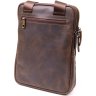 Мужская коричневая сумка с накладным карманом из винтажной кожи SHVIGEL (11280) - 2