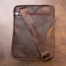 Мужская коричневая сумка с накладным карманом из винтажной кожи SHVIGEL (11280) - 8