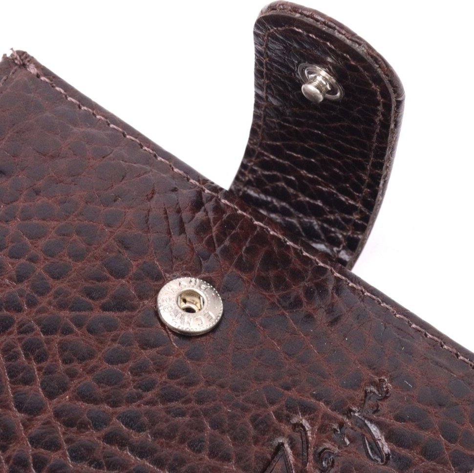 Шкіряне чоловіче портмоне коричневого кольору турецького виробництва KARYA (2421078)