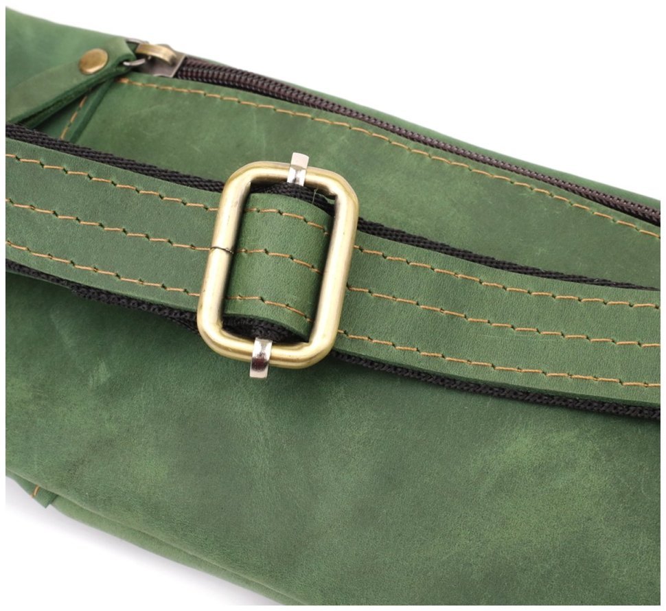 Мужская сумка через плечо из винтажной кожи зелёного цвета Shvigel 95092 фото №5 Мужская сумка через плечо из винтажной кожи зелёного цвета Shvigel 95092 modnotak фото №5