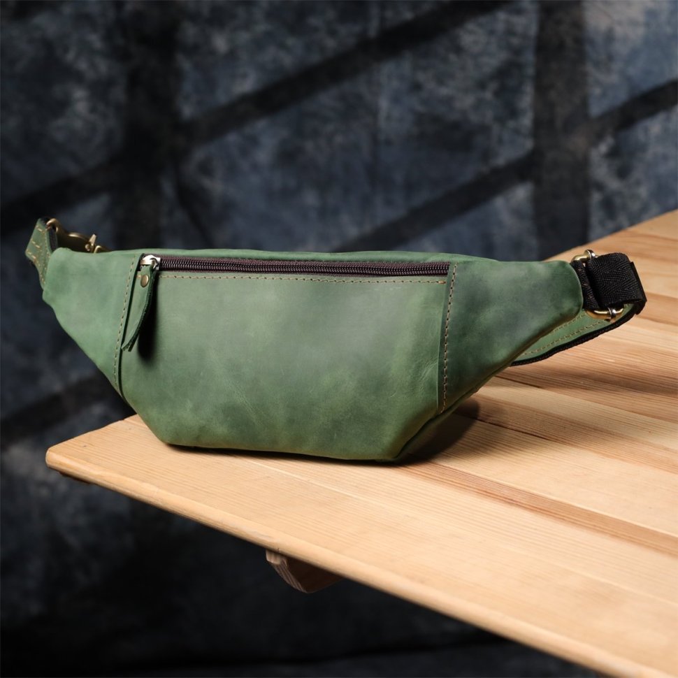 Мужская сумка через плечо из винтажной кожи зелёного цвета Shvigel 95092 фото №9 Мужская сумка через плечо из винтажной кожи зелёного цвета Shvigel 95092 modnotak фото №9