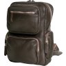 Добротная кожаная сумка-рюкзак из натуральной кожи коричневого цвета Vip Collection (21109) - 1